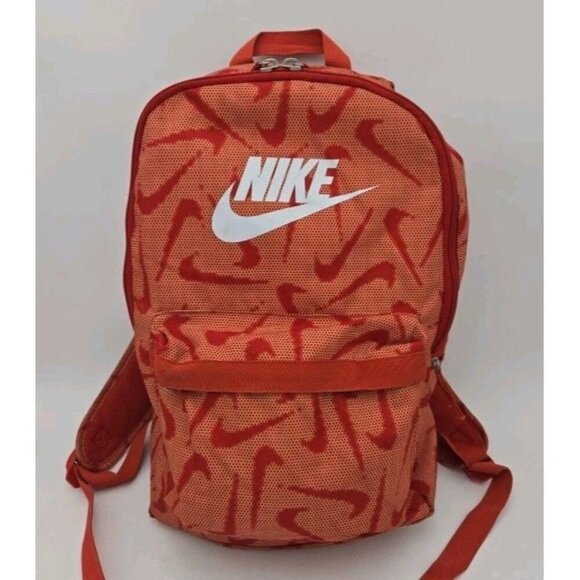 Nike Heritage Backpack 25L Orange Swoosh Logo Laptop School Work 05553 DQ5653 - Picture 2 of 9